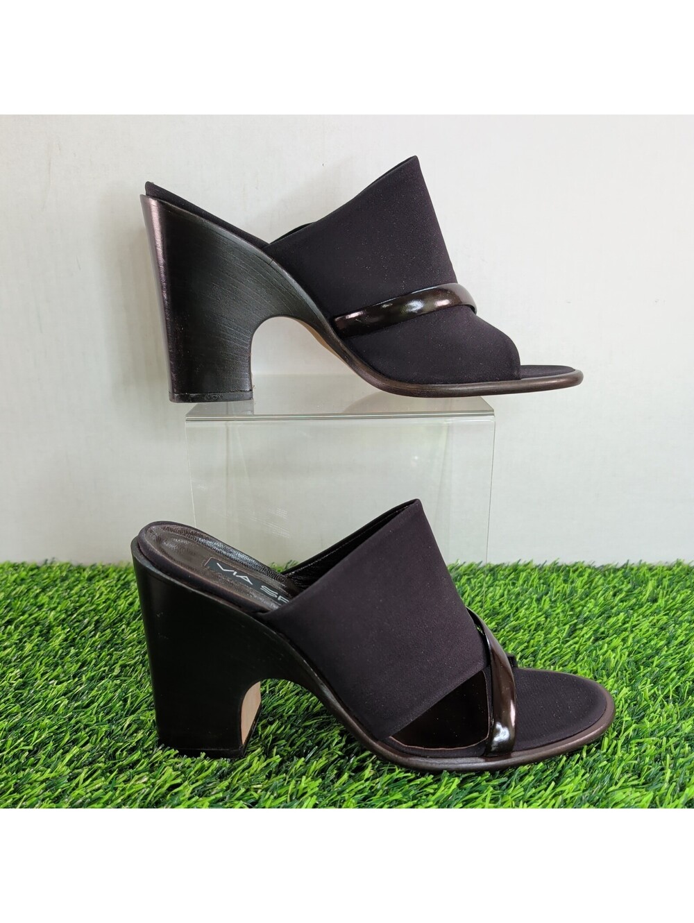 Via Spiga Lana T Moro Women's Brown Leather Slide  Slip-On Size 8M